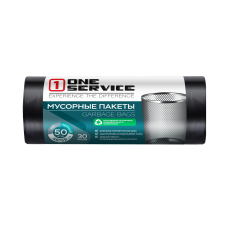 ONE service Пакеты для мусора HD 48*58 см 30л/50шт черные (40шт/ящ),